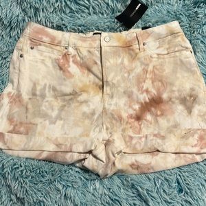 Tie Dye Denim Shorts by Fashionnova